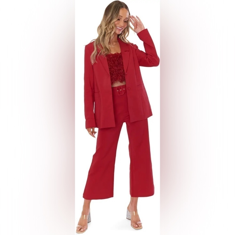 NWT show me your mumu red major blazer sz small